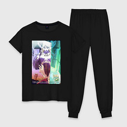 Пижама хлопковая женская Ghost - Kusanagi, цвет: черный