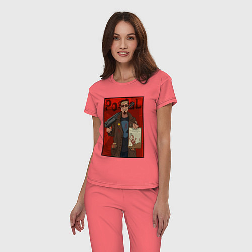 Женская пижама Postal - petition / Коралловый – фото 3