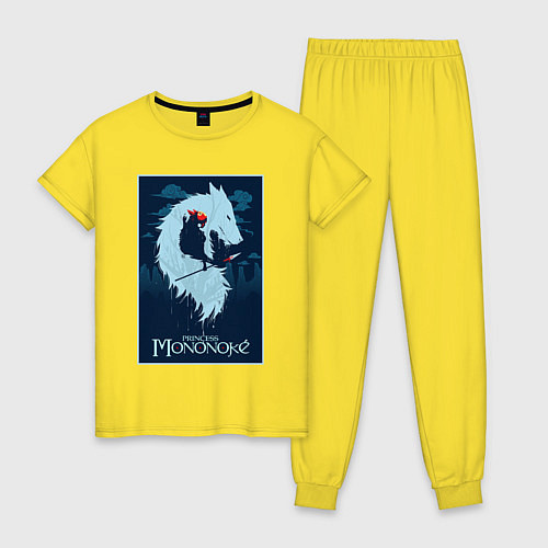 Женская пижама Мононоке волчица / Желтый – фото 1