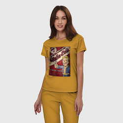 Пижама хлопковая женская Vault boy - nuclear cola, цвет: горчичный — фото 2