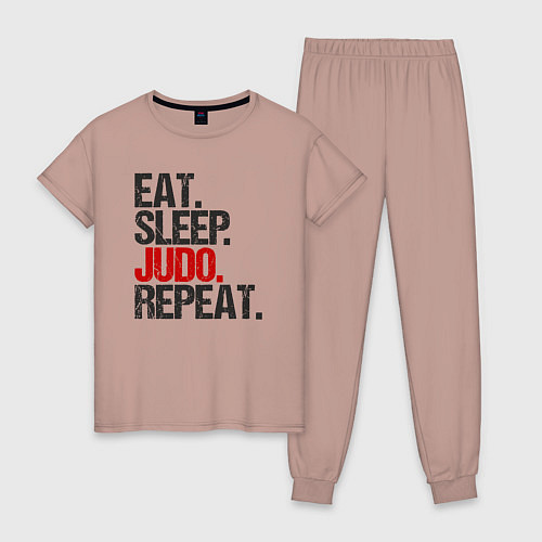 Женская пижама Eat sleep judo repeat / Пыльно-розовый – фото 1