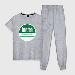 Пижама хлопковая женская Boston basket, цвет: меланж
