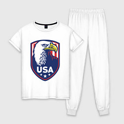 Пижама хлопковая женская Орёл США, цвет: белый