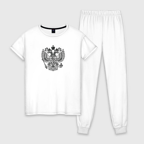 Женская пижама Герб России двухглавый орел / Белый – фото 1