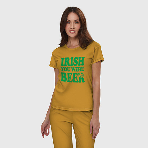 Женская пижама Irish you were beer / Горчичный – фото 3