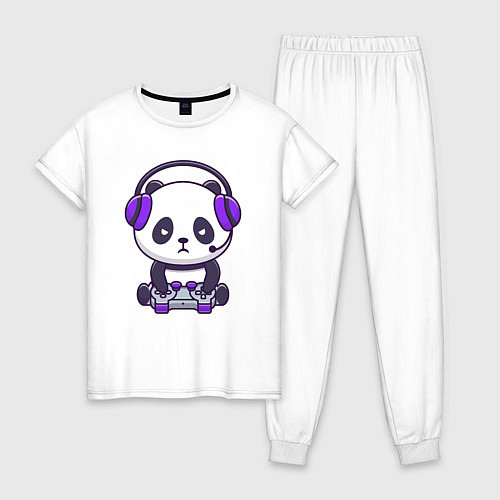 Женская пижама Геймер панда / Белый – фото 1