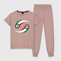 Пижама хлопковая женская Итальянские мячи, цвет: пыльно-розовый