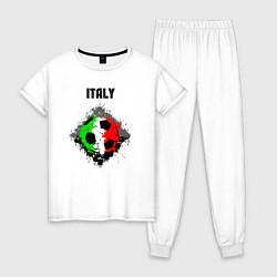 Пижама хлопковая женская Команда Италии, цвет: белый