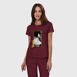 Пижама хлопковая женская Depeche Mode a question of lust, цвет: меланж-бордовый — фото 2