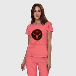 Пижама хлопковая женская Хирсин, цвет: коралловый — фото 2