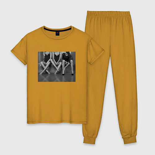 Женская пижама Слово х*й из ног девушек / Горчичный – фото 1