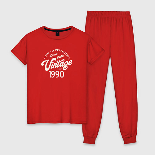 Женская пижама 1990 год - выдержанный до совершенства / Красный – фото 1
