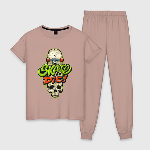Женская пижама Скейт или смерть / Пыльно-розовый – фото 1