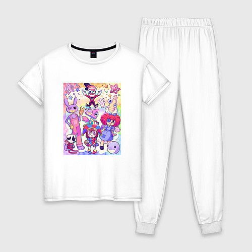 Женская пижама The amazing digital circus together / Белый – фото 1