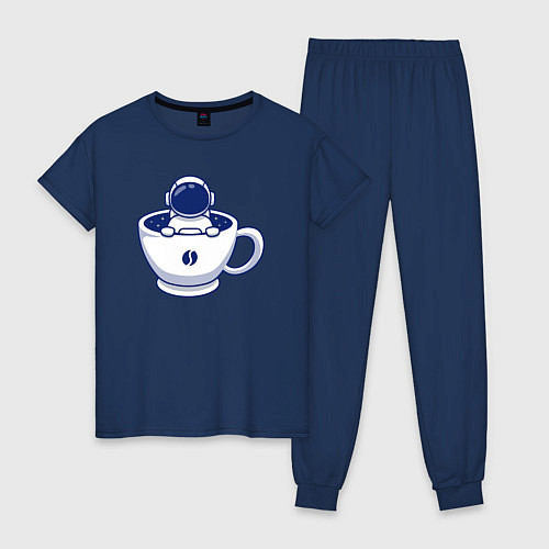 Женская пижама Кофе из космоса / Тёмно-синий – фото 1