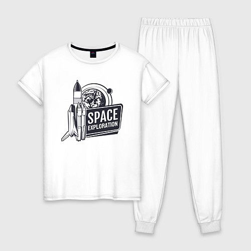 Женская пижама Исследование космоса / Белый – фото 1