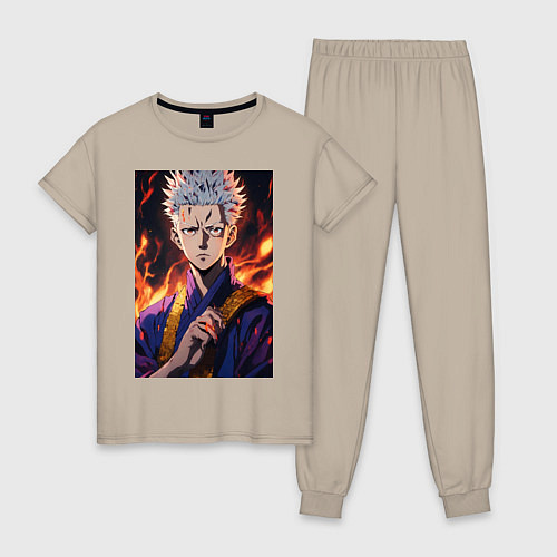 Женская пижама Satoru Gojo магическая битва / Миндальный – фото 1