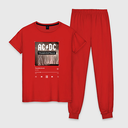 Женская пижама Thunderstruck - AC DC / Красный – фото 1