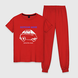 Пижама хлопковая женская Depeche Mode - Behind the wheel, цвет: красный