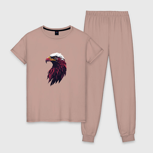 Женская пижама Арт портрет орла / Пыльно-розовый – фото 1