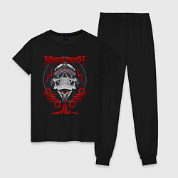 Пижама хлопковая женская Megadeth rock, цвет: черный