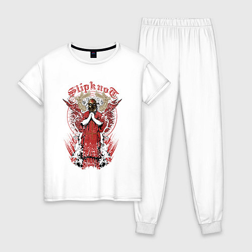 Женская пижама Slipknot на фоне антихриста / Белый – фото 1