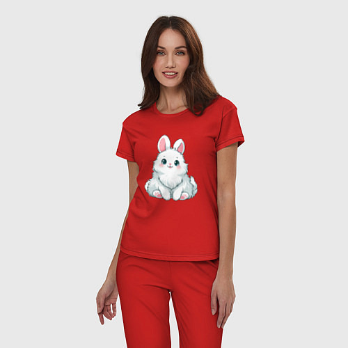 Женская пижама Пушистый аниме кролик / Красный – фото 3