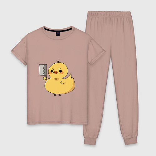 Женская пижама Утёнок с ножиком / Пыльно-розовый – фото 1