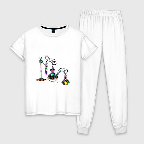 Женская пижама Стеклянные колбочки / Белый – фото 1