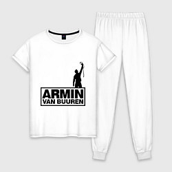 Пижама хлопковая женская Armin van buuren, цвет: белый