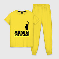 Пижама хлопковая женская Armin van buuren, цвет: желтый