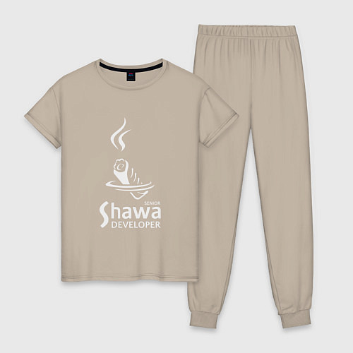 Женская пижама Senior shawa developer white / Миндальный – фото 1