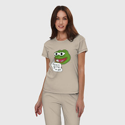 Пижама хлопковая женская Pepe feels good man, цвет: миндальный — фото 2