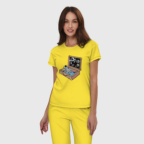 Женская пижама Космос в чемодане / Желтый – фото 3