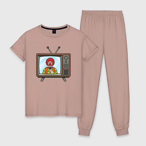 Женская пижама Клоунское телевидение / Пыльно-розовый – фото 1