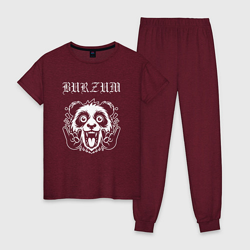 Женская пижама Burzum rock panda / Меланж-бордовый – фото 1