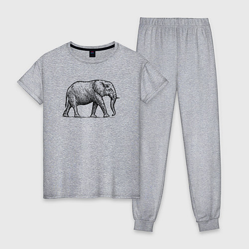 Женская пижама Слон гуляет / Меланж – фото 1
