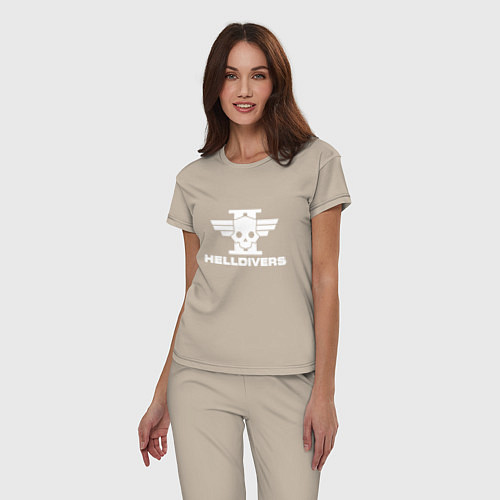 Женская пижама Helldivers 2 лого / Миндальный – фото 3