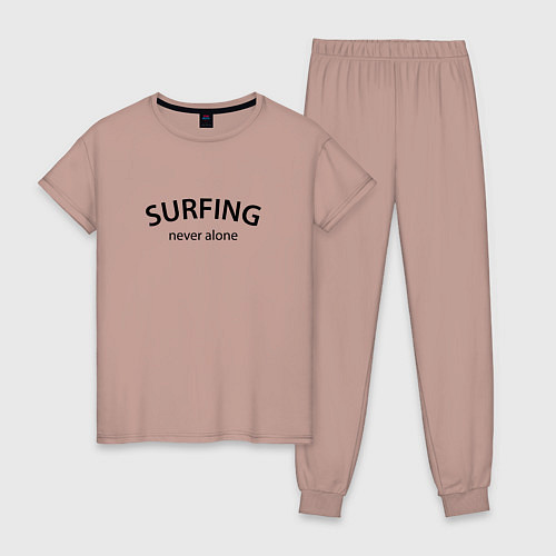 Женская пижама Surfing never alone / Пыльно-розовый – фото 1