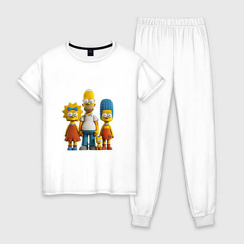 Женская пижама Милая семейка симпсонов / Белый – фото 1