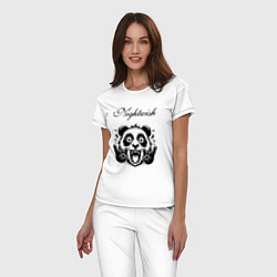 Пижама хлопковая женская Nightwish - rock panda, цвет: белый — фото 2