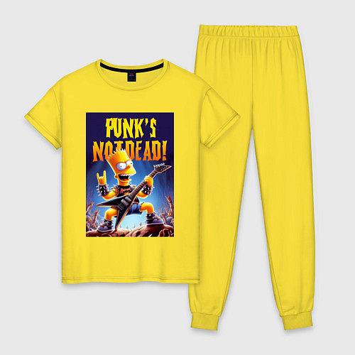 Женская пижама Bart Simpson - punks not dead / Желтый – фото 1