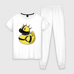 Пижама хлопковая женская Резиновый утенок в стиле панк, цвет: белый