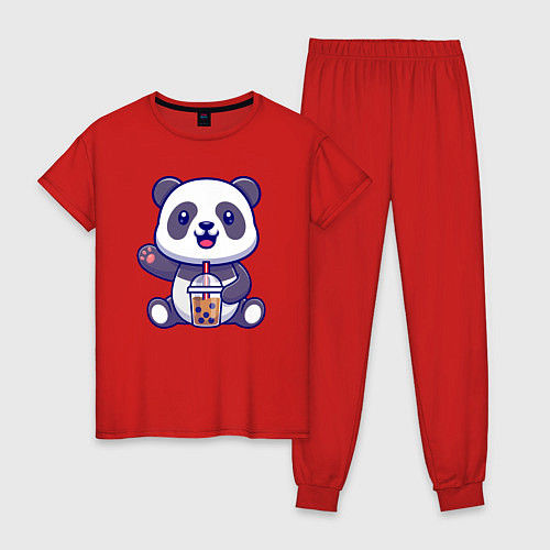 Женская пижама Панда привет / Красный – фото 1
