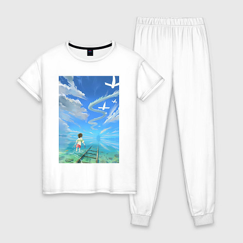 Женская пижама Тихиро Огино Хаку / Белый – фото 1