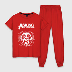 Пижама хлопковая женская Asking Alexandria rock panda, цвет: красный