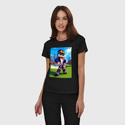 Пижама хлопковая женская Jotaro Kujo and Minecraft - collaboration, цвет: черный — фото 2