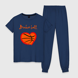 Пижама хлопковая женская Basket love, цвет: тёмно-синий