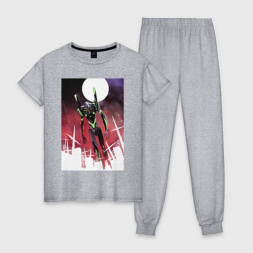 Женская пижама Евангелион нового поколения робот / Меланж – фото 1