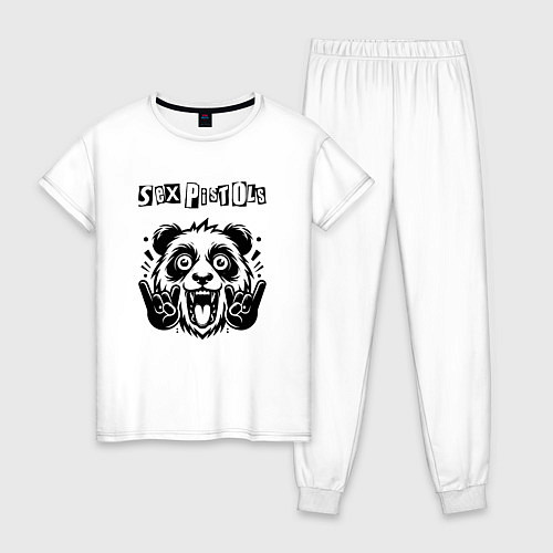 Женская пижама Sex Pistols - rock panda / Белый – фото 1